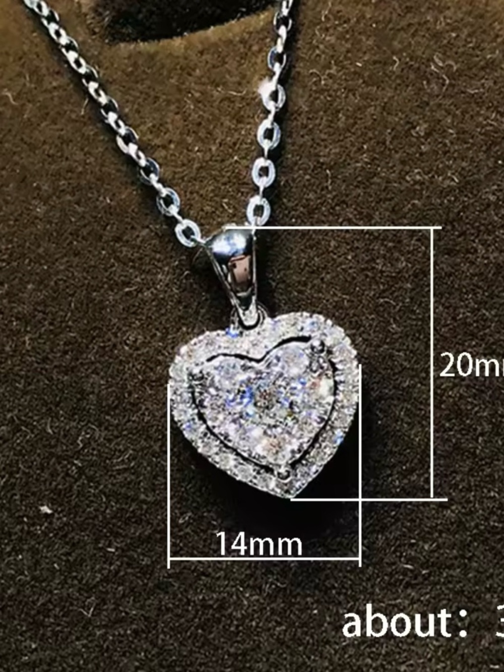 Anthropologie Silver Heart Halo Pendant Necklace - Picture 3 of 6